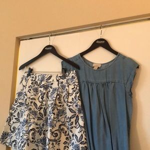 LOFT chambray blue skirt set